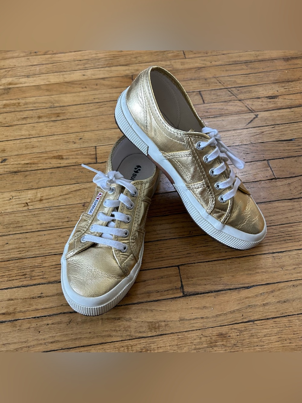 Superga 2750 Cotmetu Gold Metallic Sneakers